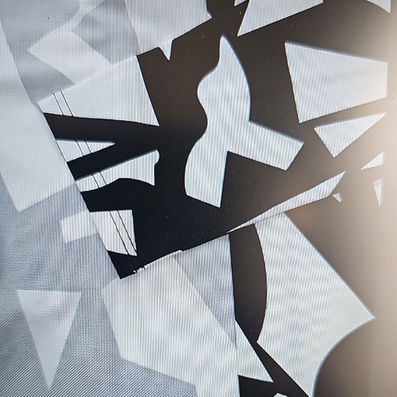 Women's Geo Black and White Colorblock Hooded Open Jacket XL - Picture 4 of 12